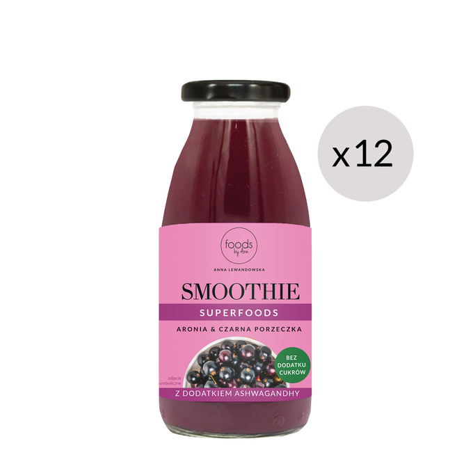 A set of 12 pieces of Smoothie in a bottle of Chokeberry & Blackcurrant |  Foods by Ann - Anna Lewandowska