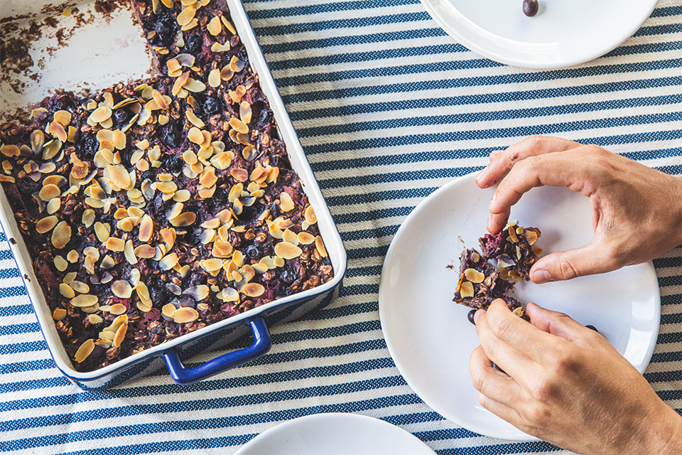 Recipe for blueberry and rhubarb cake