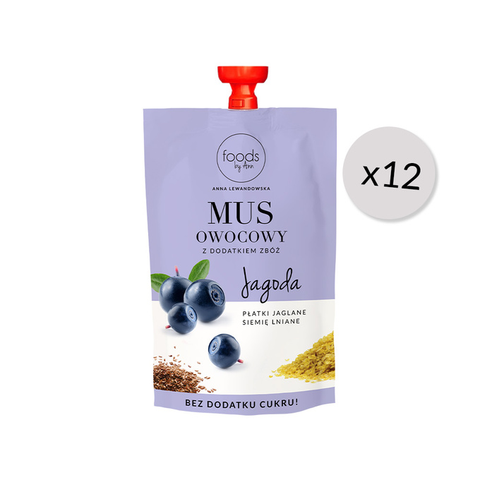 Set of 12 pcs. Mousses Blueberry & Millet flakes & Linseed