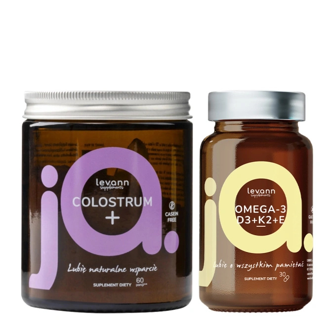 Levann „jA” Colostrum +, 60 g + Omega-3+D3+K2+E, 30 kapsułek
