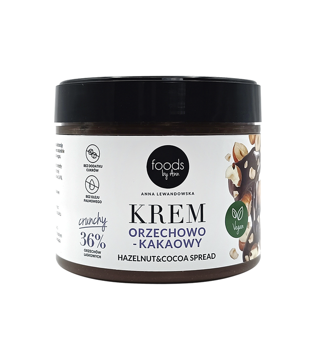 Krem orzechowo-kakaowy Crunchy 36% orzechów, 250 g