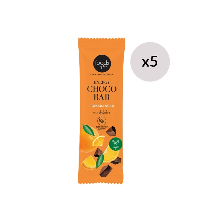 Energy Choco Bar naranja con chocolate, 35 g x5