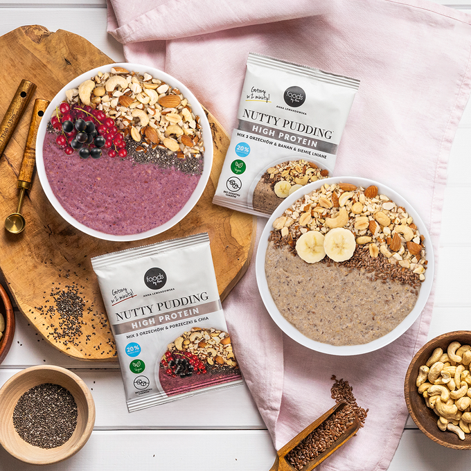 Nutty Pudding mix of 3 nuts, currants & chia, 50 g x5