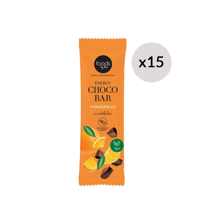 Energy Choco Bar pomarańcza w czekoladzie, 35 g x15