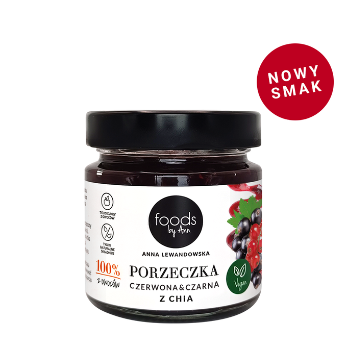 Dżem 100% czerwona & czarna porzeczka z chia, 200 g