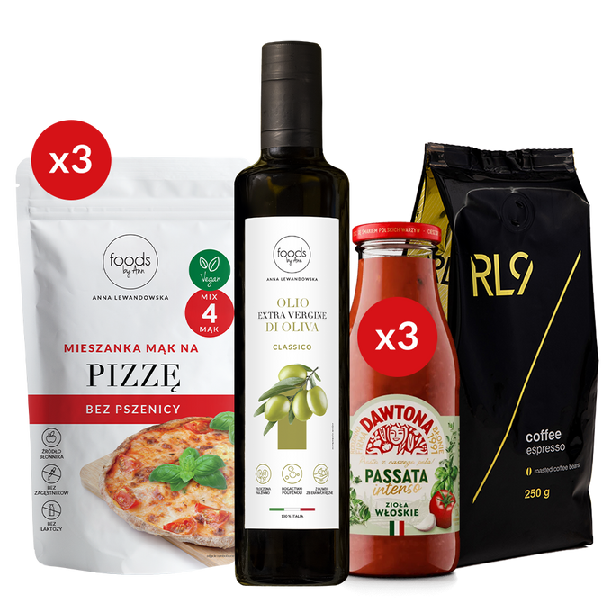 Mieszanka na pizzę x3 + Oliwa Classico + Passata Dawtona x3 + RL9 Espresso
