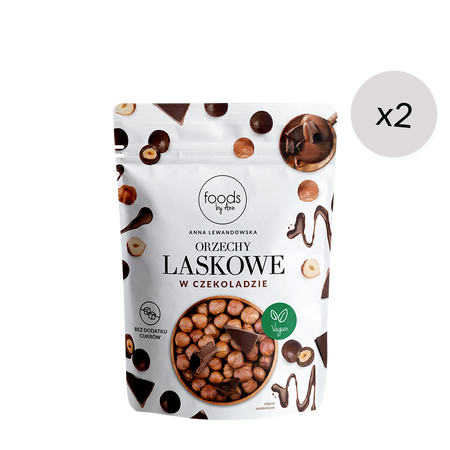 Avellanas bañadas en chocolate, 75 g x2
