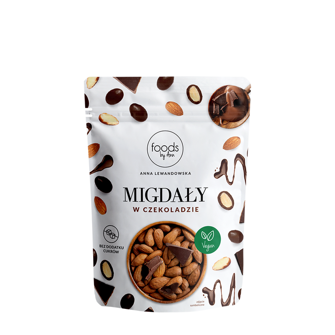 Almendras recubiertas de chocolate, 75 g