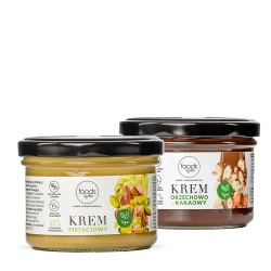 Krem pistacjowy 45% orzechów, 200 g + Krem orzechowo-kakaowy, 220 g