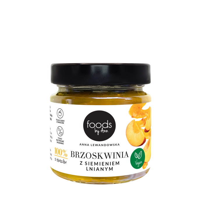Mermelada 100% melocotón con linaza, 200 g