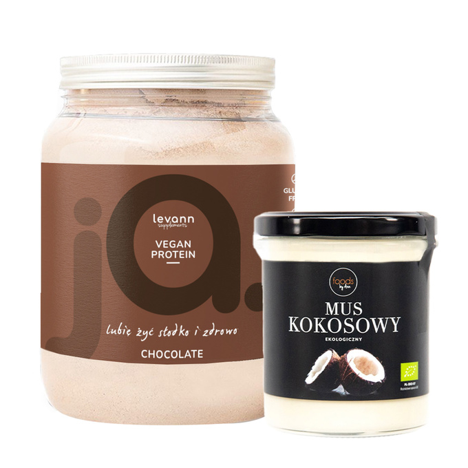 Zestaw: Wegańskie białko czekoladowe + mus kokosowy