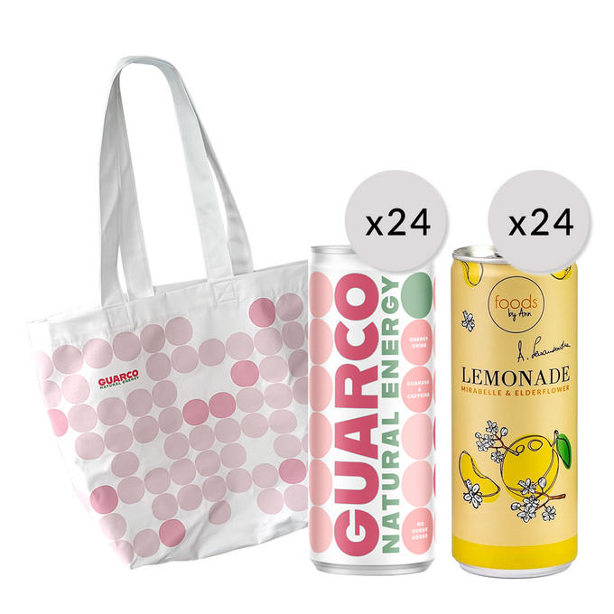 Set: Guarco cherry, 250 ml x24 + Lemonade mirabelle, 250 ml x24 + Guarco bag