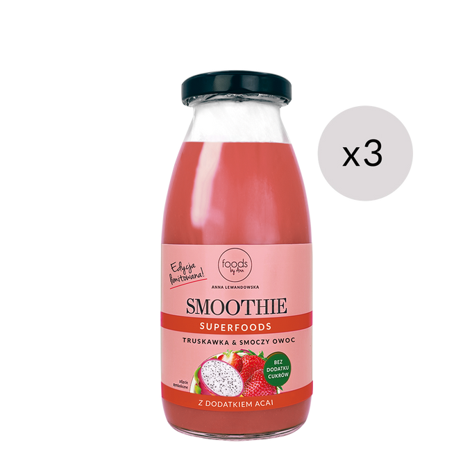 Smoothie Truskawka & Smoczy Owoc, 250 ml x3