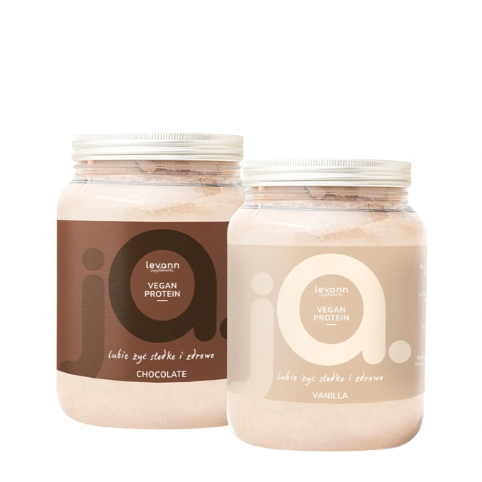Vegan vanilla protein, 500 g + Vegan chocolate protein, 500 g