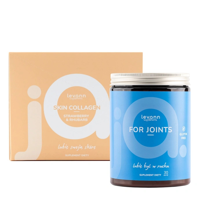 Levann “jA” For Joints, 420 g + Levann “jA” Skin Collagen Strawberry & Rhubarb, 30 sachets