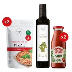 Mezcla para pizza x2 + Aceite de oliva Classico + Passata Dawtona x2