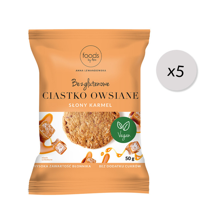 Gluten free Oat cookie salted carmel, 50g x5