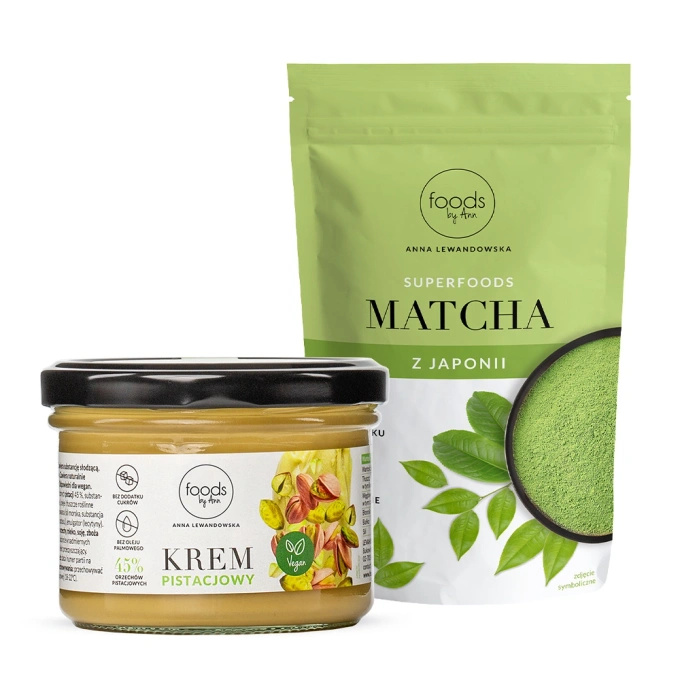 Superfoods - Matcha, 100 g + Crema de pistacho 45% frutos secos, 200 g