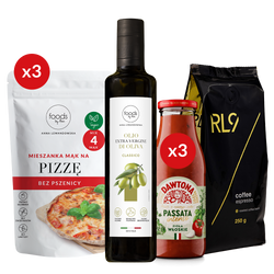Mezcla para pizza x3 + Aceite Classico + Passata Dawtona x3 + RL9 Espresso