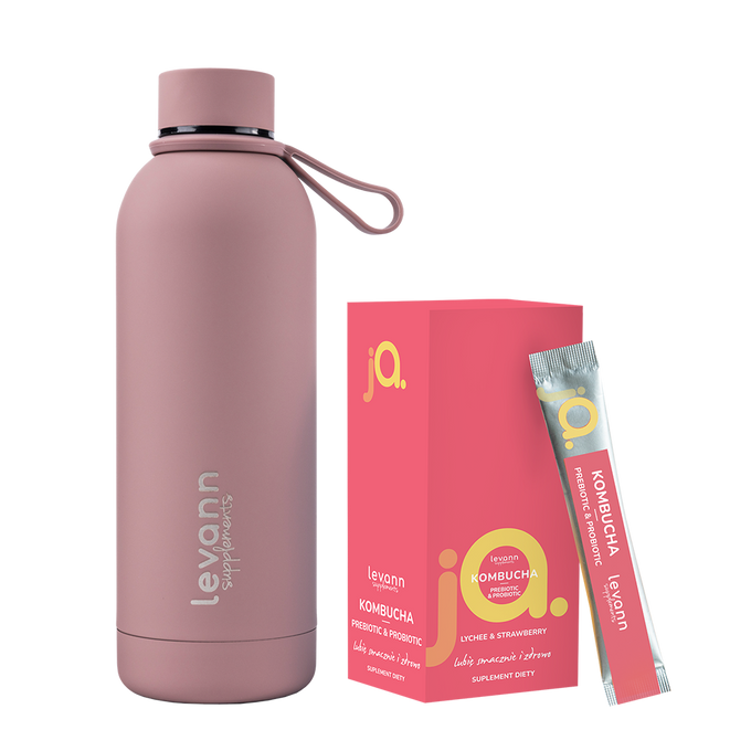 Levann "jA" Kombucha Prebiotic & Probiotic Lychee & Strawberry, 10 saszetek