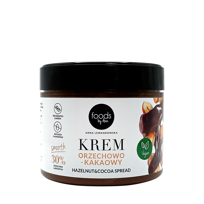 Krem orzechowo-kakaowy smooth 30% orzechów, 250 g