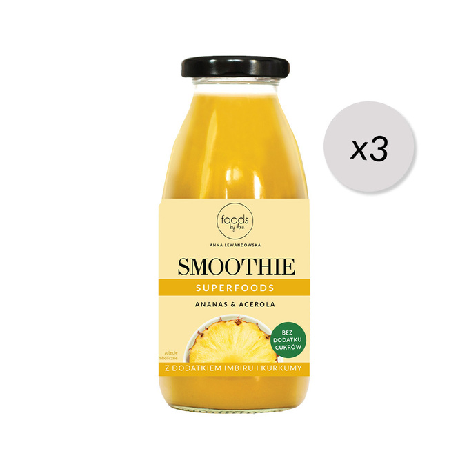 Set of 3 smoothies in a bottle Pineapple & Acerola