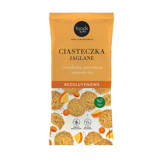 Gluten-free millet cookies with carrot and orange, 100g