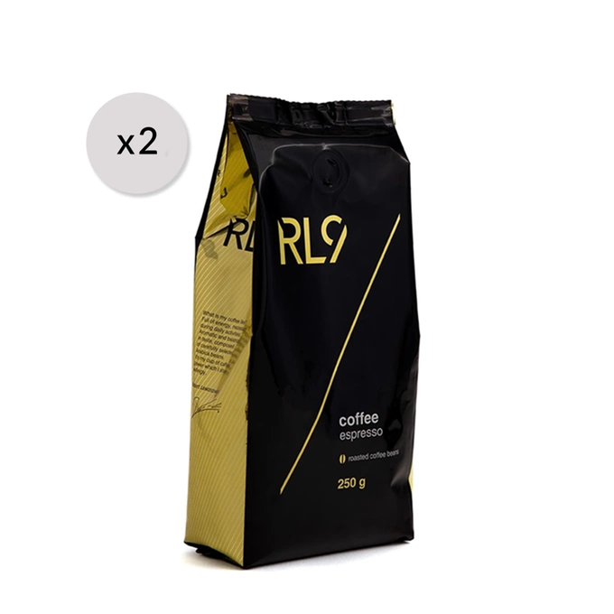 RL9 Coffee Espresso roasted coffee beans, 500g (250 g x 2)