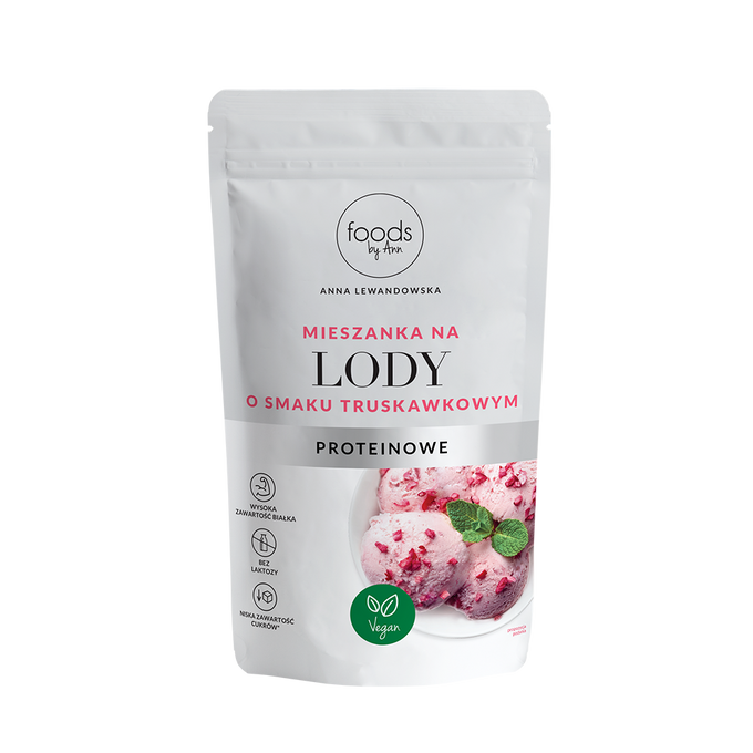 Mieszanka na Lody Proteinowe o smaku Truskawkowym