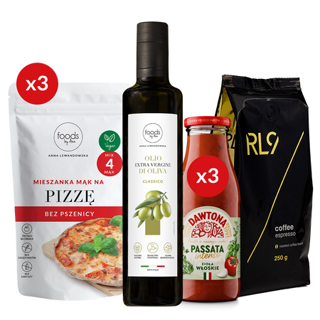 Mieszanka na pizzę x3 + Oliwa Classico + Passata Dawtona x3 + RL9 Espresso