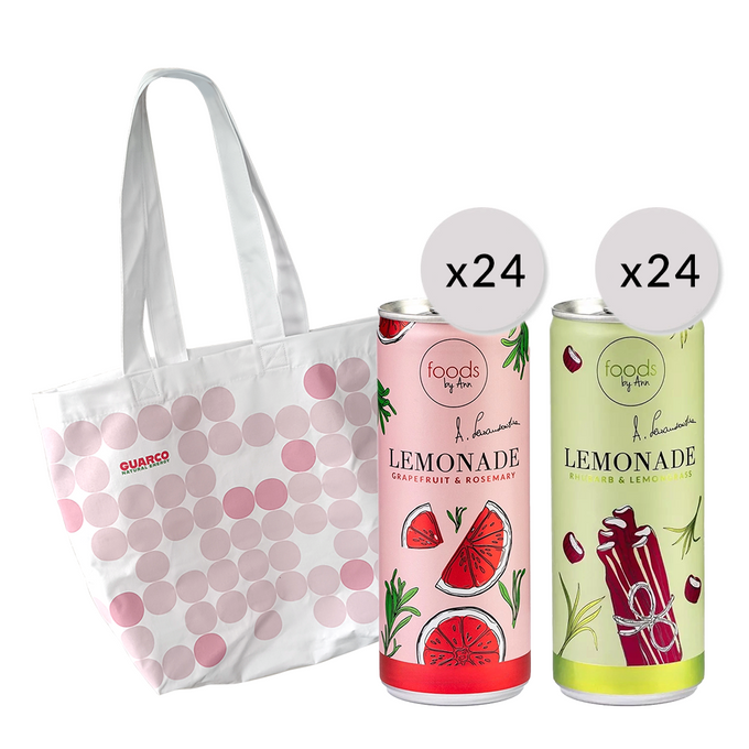 Lemonade Grapefruit x24 + Lemonade Rhubarb x24 + Guarco Bag 