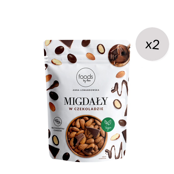 Almendras recubiertas de chocolate, 75 g x2