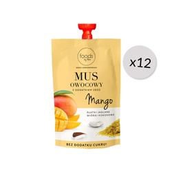 12x Mus Mango & Płatki jaglane & Wiórki kokosowe