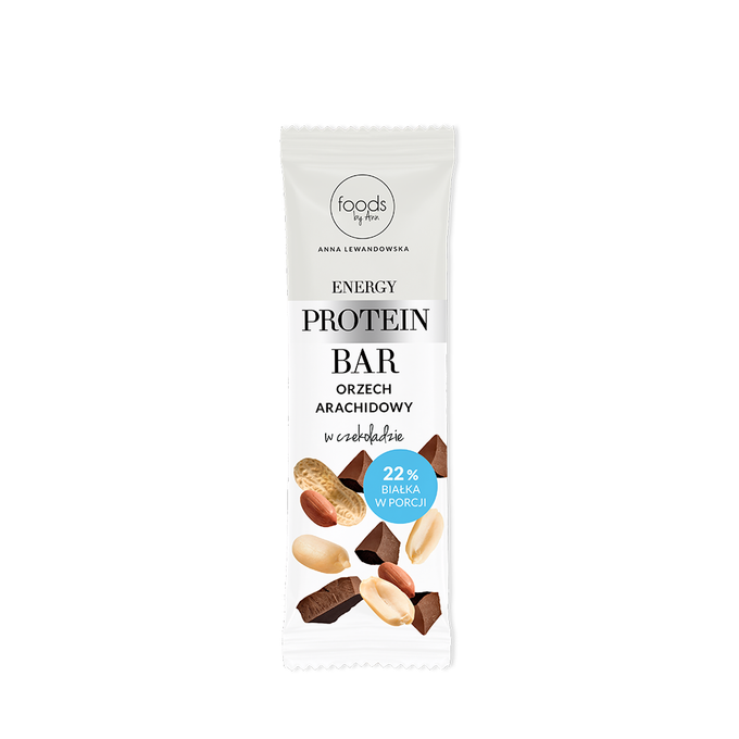 Energy Protein Bar peanuts with pieces of chocolate